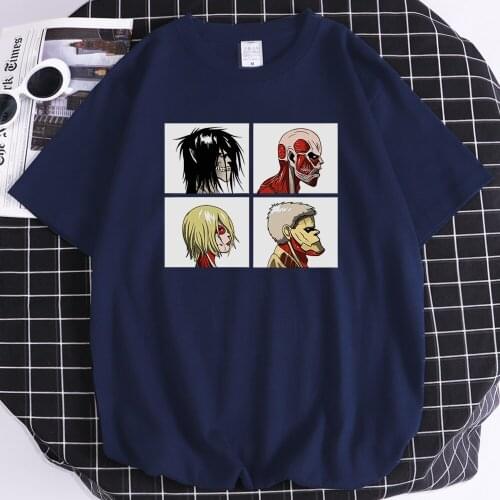 Attack On Titan Anime Prints Male Tshirts Simplicity High Quality T-Shirts Cool Comfortable T-Shirt Creativity Oversize Men Top