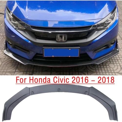 Front Bumper cover Lip Front Spoiler For Honda Civic 2016 2017 2018