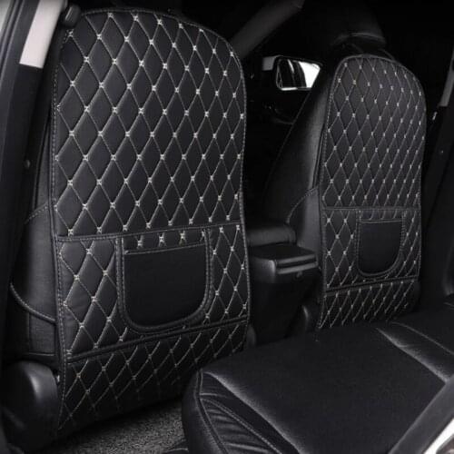 Anti-kick Pad For Car Seat Backrest Child Protection Pad Interior Anti-dirty Padding Lattice Storage Bag Car Accessories