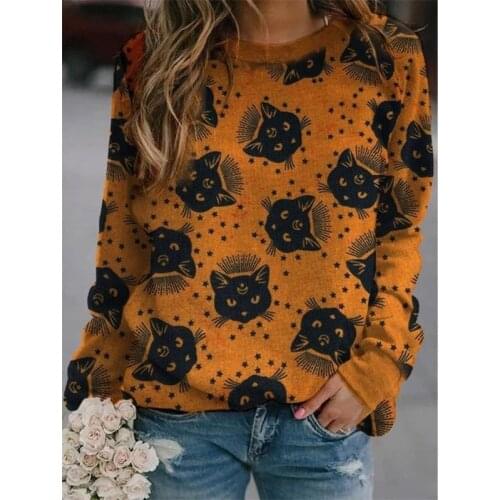 Animal Print Crewneck Pullover Vintage Sweatshirt Women Hoodies Long Sleeve 2020 Autumn New Fashion Loose Japanese Fashion Tops