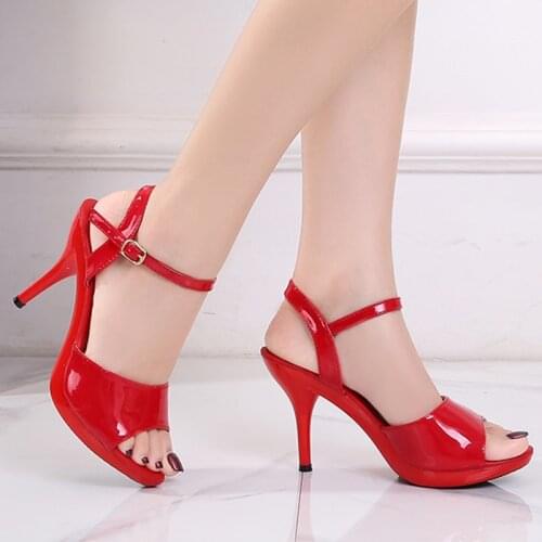 Womens Sandals 2020 New Summer Sexy Heels Platform Colorful Sandals Thin Head Red Sexy High Heels Fish Toe Fashion Party Shoes