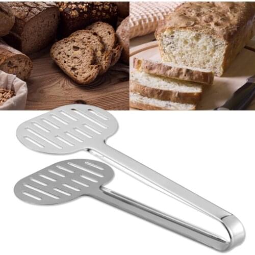 Stainless Steel BBQ Grilling Tong Barbecue Clips Bread Clips Steak Clamp Buffet Cake Serving Camping Kitchen Baking Tools 2021