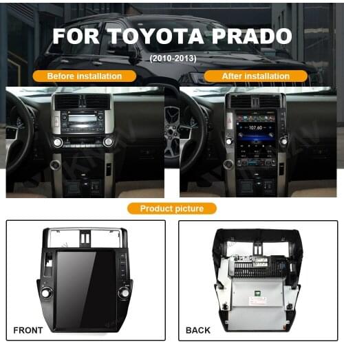 Android system vertical screen Car GPS Navigation for-TOYOTA Prado 2010-2013 Multimedia player Stereo