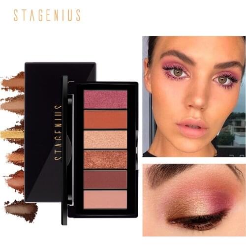 STAGENIUS Waterproof Eyeshadow Glitter Matte Makeup Eye Shadow Palette Easy To Wear Long Lasting Eyeshadow With Mirror TSLM2