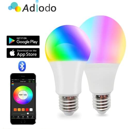 110V 220V Bluetooth E27 RGBW LED Bulb Lights 5W 10W 15W RGB Lampada Changeable Colorful RGBWW LED Lamp With Remote+Memory Mode