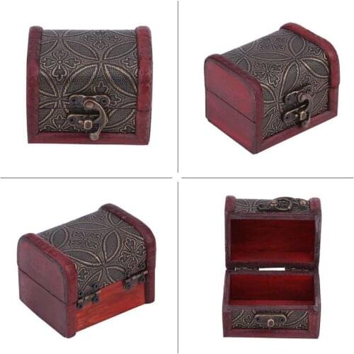 Vintage Wooden Jewellery Case Classical Container Ring Necklace Earring Bracelet Display Storage Box Holder Clasp Closure Design