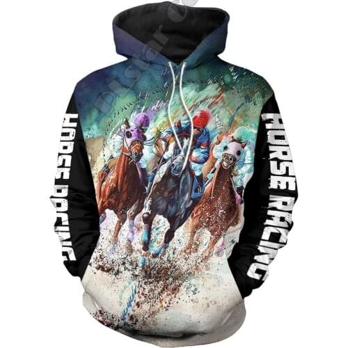 PLstar Cosmos Animal Racing Horse Funny Long Sleeves Tracksuit New Fashion 3Dprint Unisex zipper/Hoodies/Sweatshirts/Jacket A-11