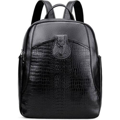 Real Cowhide Leather Womens backpack Quality рюкзак женский bags 2021 womens brand bolsos para mujer Women Leather backpack