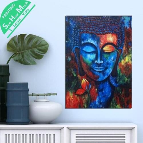 1 Piece Different Drawing Buddha HD Printed Canvas Wall Art Posters and Prints Poster Painting Framed Artwork Room Decoration