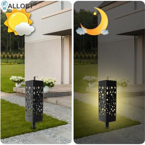 2/4/6pcs Solar Lawn Light Garden Hollow Out Lawn Lamp Outdoor Pathway Light Waterproof Light-Control Induction Lamp