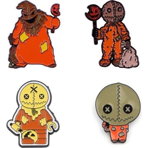 20pcs/lot G1905 Horror Moive Ghost Metal Brooches Funny Pin Badge Cartoon Badges Icon on The Backpack Pins for Clothing Jewelry