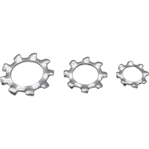 50pcs M2.5 M3 M3.5 M4 M5 M6 M8 M10 external teeth washers anti-loose lock washer gap adjustment gaskets stainless steel gasket