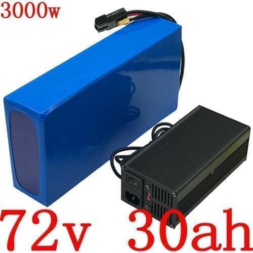 72V Battery 72V 20Ah 22Ah 25Ah 30Ah Lithium Scooter Battery for 72V 2000W 2500W 3000W Electric Bike Motor with 84V 5A Charger