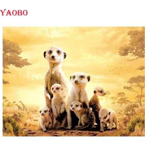 Yaobo Diamond Embroidery Meerkat full square round drill 5d Diamond Painting Cross Stitch,3D,Diamond Mosaic,animal,pet,Crafts