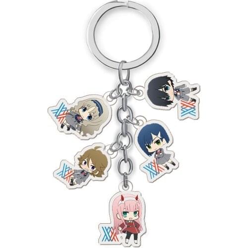 Anime DARLING In The FRANXX Keychain Cartoon Figure Otaku Acrylic Pendent Keyring