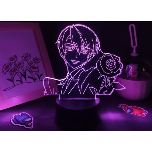 Manga Ouran High School Host Club Anime Figure King Tamaki Suoh 3D Led Lamps RGB Night Lights Colorful Gifts Bedroom Table Decor