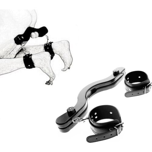 Male BDSM Ball Scrotum Stretcher penis lock handcuff ankle bondage Exerciser fixture Delay ejaculation wood slave Sex Toy men