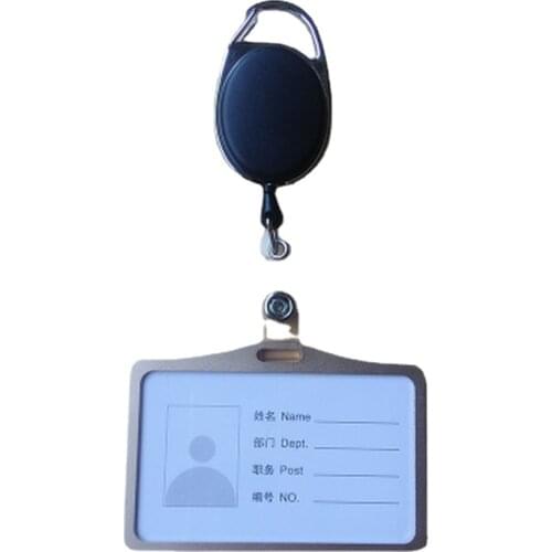 1PC Aluminum Alloy Pass Access Card Cover Case Metal Badge Holder Reels Retractable Factory Compant Staff Work Card Holder