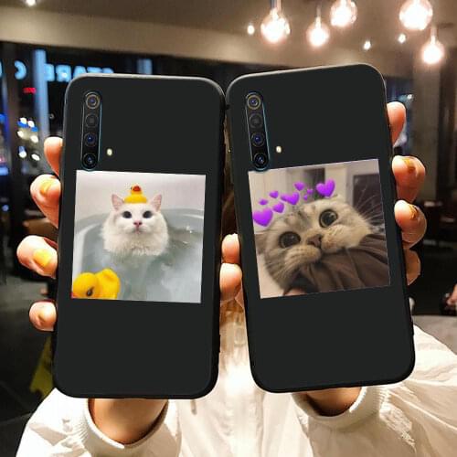 Cute Cat Phone Case for OPPO Realme C 2 3 11 12 15 17 Q X XT X2 X50 for Realme 5 6 S Pro 7 i Fashion Silicone Protective Sleeve