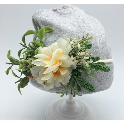 Baby Flower Hair Band Floral Flower Crown Newborn Baby Elastic Headband Garland Photography Hair Accessories Flower Wreath