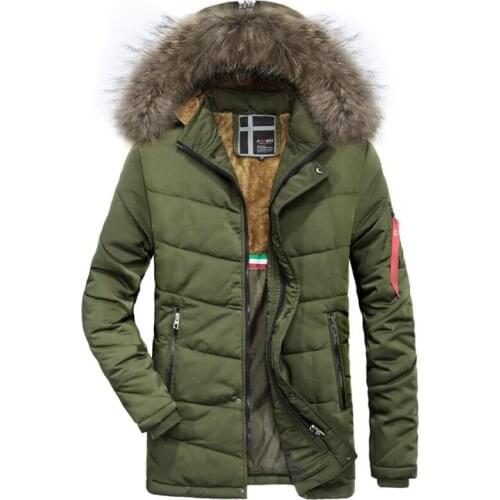 2018 Winter long coat men fur hood warm trench overcoat tactical bomber army outwear parkas mens brand thicken plus velvet coat