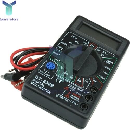 DT830B Mini Multimeter LCD Digital Multimetro For New Volt Amp Ohm Tester Meter Voltmeter Ammeter Overload Protection With Probe
