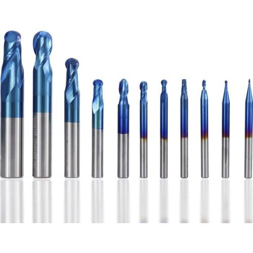 Blue Plating Milling Cutter 2 Flute Endmill Metal Alloy Carbide Milling Tools Tungsten Steel Milling Cutter End Mill 4mm Shank