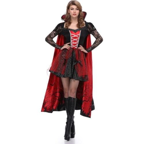 Halloween Vampire Queen Adult Witch Ghost Bride Dressed Annual Party Clothes