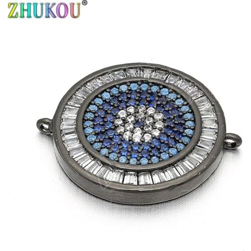 19mm Handmade Top Quality CZ Rhinestone Round Circle Charms Connector for Diy Jewelry Findings, Hole: 0.5mm, Model: VS73