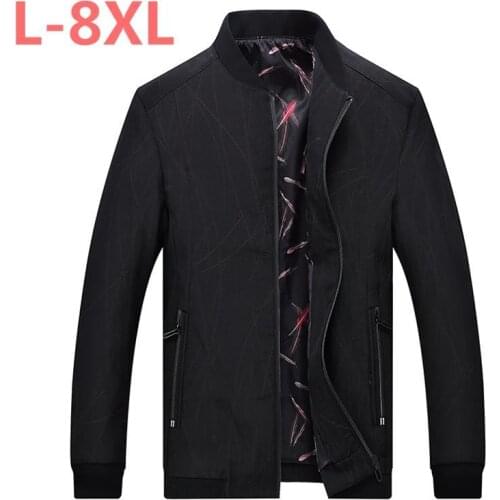 New large size 9XL 8XL 7XL 6XL Spring Autumn Men Jackets Solid Fashion brand Coats Male Casual Slim Jacket Men Outerdoor