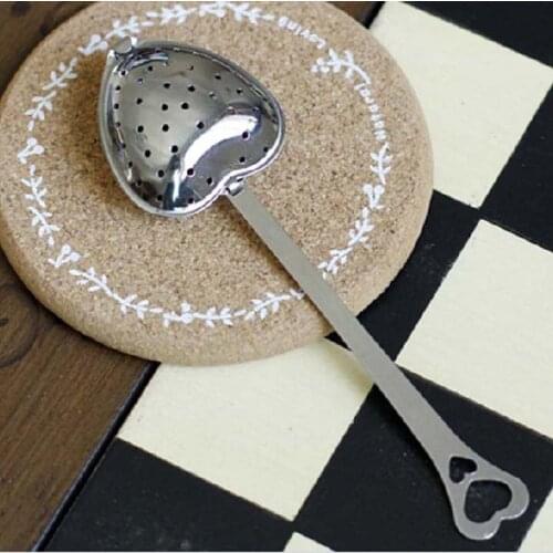 100pcs/lot Stainless steel Heart-Shaped Heart Shape Tea Infuser Strainer Filter Spoon Spoons Wedding Party Gift Favor