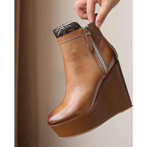 LXMWWJS Women's Wedge Ankle Boots