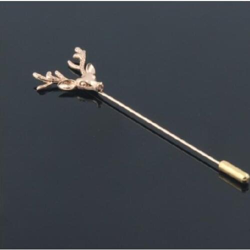Copper Brass Golden Deer Head Brooches Pins Flash Symbol Suit Brooches Pins Mens Jewellery Christmas Gift 3 Patterns Wholesale