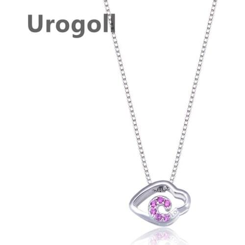 Fashion Women Pure 925 Sterling Silver Necklaces Unique Geometry Zircon Pendant Necklaces Chain Jewelry Accessory Gift For Girl