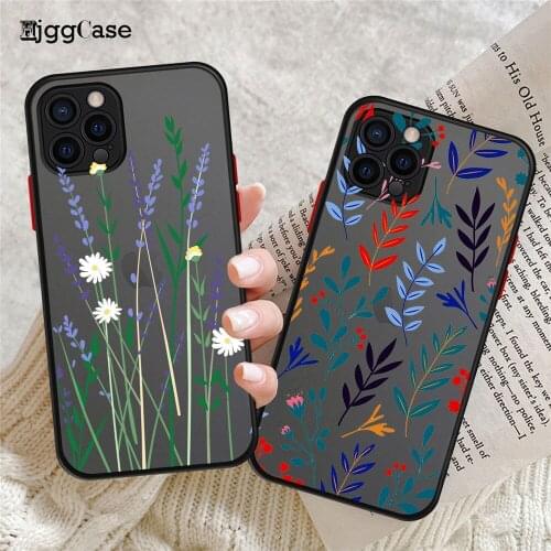 Fashion Flowers Phone Case For iPhone 11 12 Pro XS Max X XR 7 8 Plus SE 2020 Camera Lens Protection Flower Hard Cover