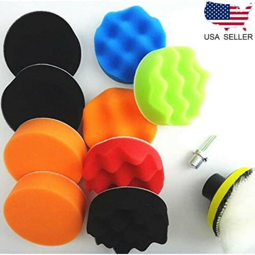 12pcs/Lot Car Polishing Kits Buffing Waxing Polishing Sponge Pads Kit Set For Car Polisher 3" 4" 5" 6" Optional