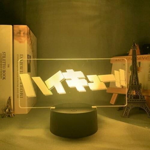 Anime Night Light Haikyuu logo for Bedroom Decor Nightlight Kids Child Birthday Gift Manga 3d Lamp Haikyu