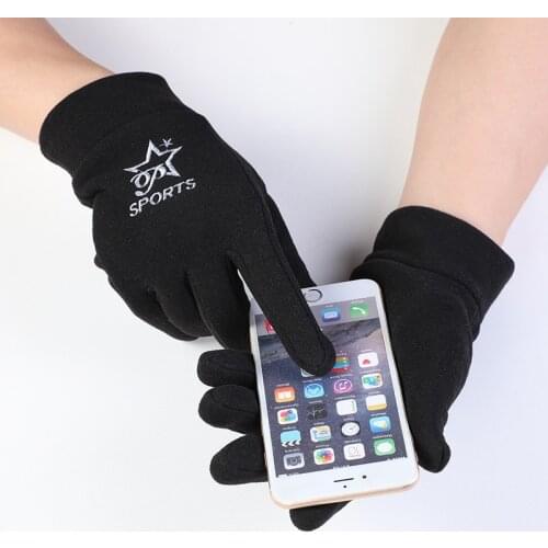 Men Women Winter Thick Embroidery Cartoon Deer Warm Letter Driving Touch Screen Mitten Outdoor Sport Non-slip Cycling Gloves I35