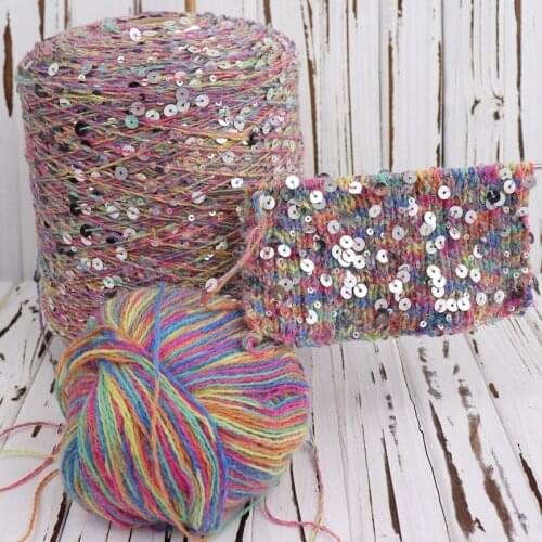 Drop Shipping New Style Rainbow Gradient Cake Mink Yarn 50g+20g / Set Long Plush Angora Yarn knitting Yarn For Woman Scarf Hat