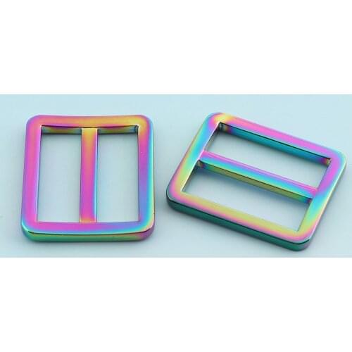 Rainbow Adjuster Buckle 25mm Zinc alloy Release Belt Buckle Tri Bar Buckles Strap Buckle Adjuster Slider Fastener Bag Hardware