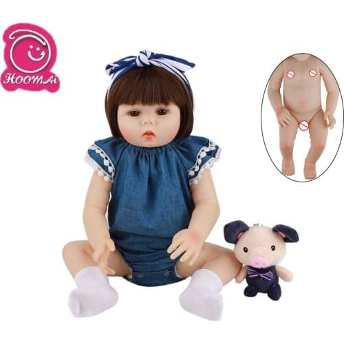 Hoomai 48CM Realistic Newborn Baby 18 '' Full Silicone Body Lifelike Bebe Reborn Dolls For Children Birthday Christmas Gift Toy