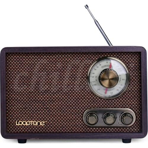 Retro desktop radio FM/AM two dual band antique wood vintage semiconductor home Bluetooth radio