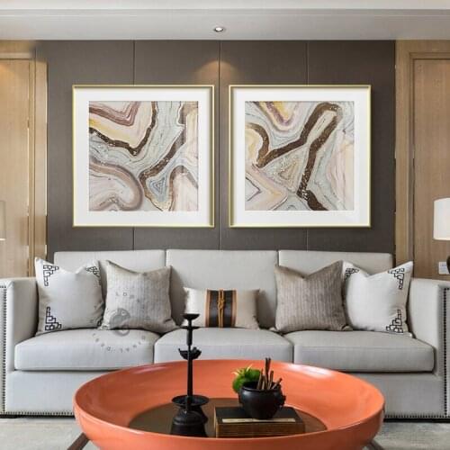 Modern Abstract Marble texture Golden Mountain Canvas Painting Wall Art Nordic Print Scandinavian Decoration Picture