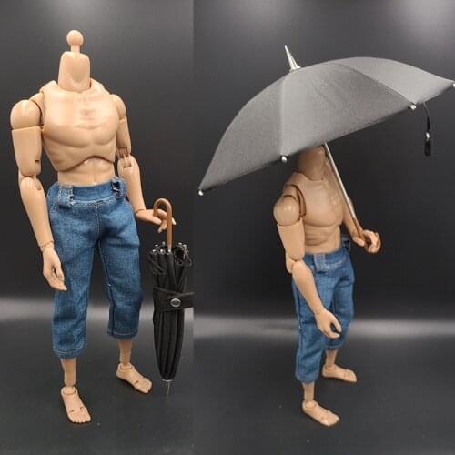 In stock 1/6 Soldiers/Dolls Scene Accessories Long Handle Black Umbrella Gang Weapon 12 Inch Dolls Available