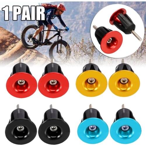 1 Pair Bicycle Handlebar Grip Caps MTB Road Bike Bicycle Aluminum alloy Handlebar Grips Bar End Caps Plug Bike Parts