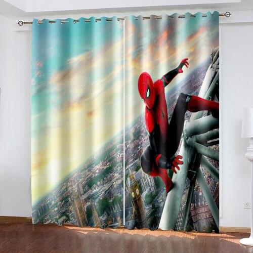 3d Curtains Cartoon iron frame city sky Blackout for Living Room Kids Bedroom Fabric custom curtains