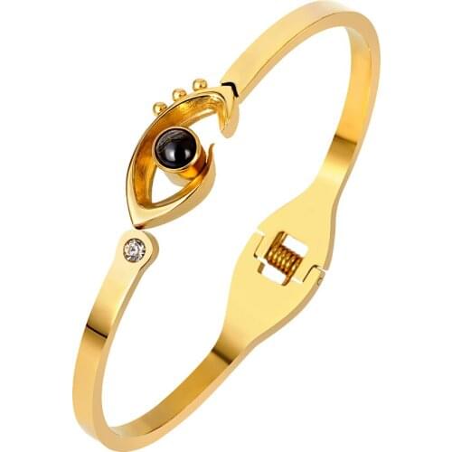 New Fashion Women 100 Languages I Love You Memory Bracelets Stainless Steel Gold Roman Numerals Crystal Charm Bangles Gifts