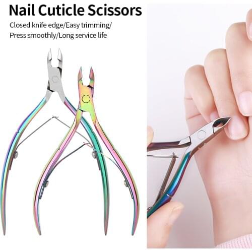 1 PC Nail Cuticle Cutter Scissor Dead Skin Remover, Nail Art Tools Finger Plier, Rainbow Trimmer Clipper Manicure Accessories#11