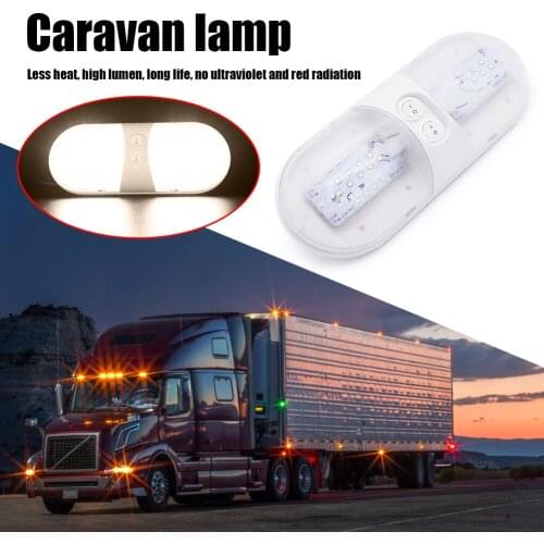 12V 48 LED RV Boat Ceiling Light with 2 Switch Interior Dome Lamp for Marine Yacht Caravan Camper Motorhome