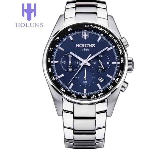2021 Top Brand Luxury Mens Watch Fashion Quartz Watch Blue Dial Sports Waterproof Silver Steel Date Clock Casual Watch